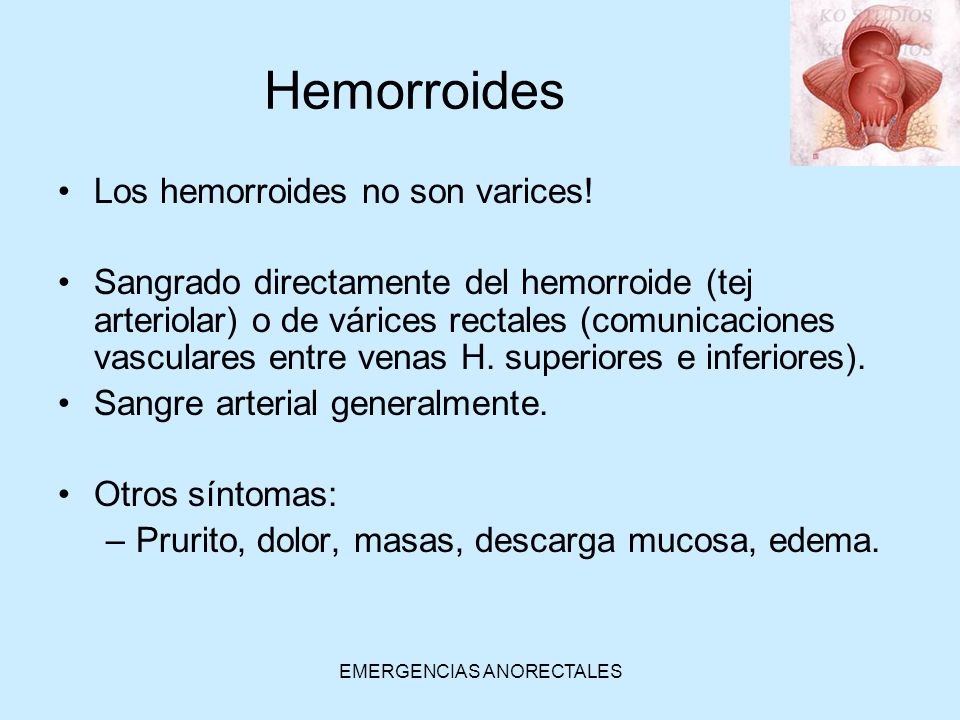 Varices anorrectales, hemorroides y síntomas de hipertensión portal